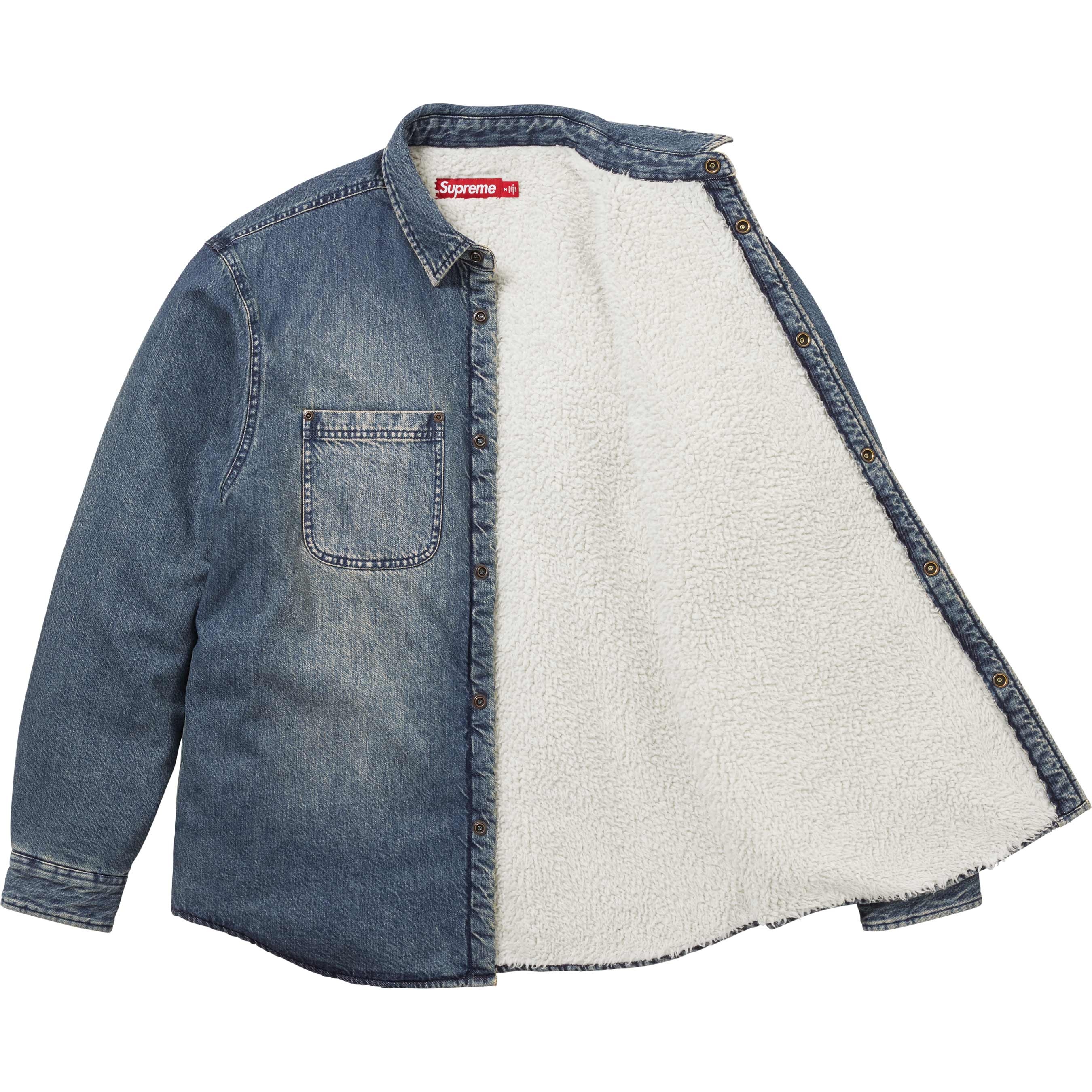 Shearling Lined Denim Work Shirt view 2